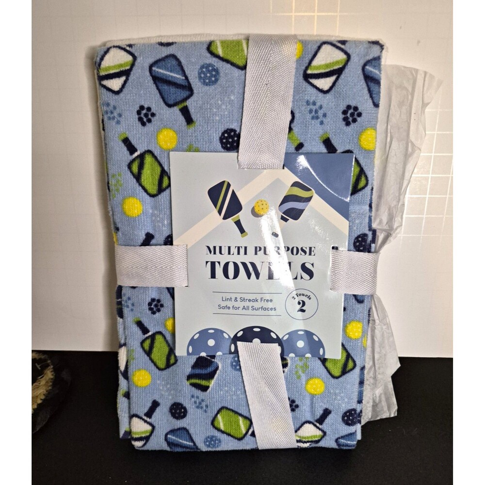 2-Pack Hand Towels 15 x 25 in 100% Cotton Sports Pattern Absorbent Soft